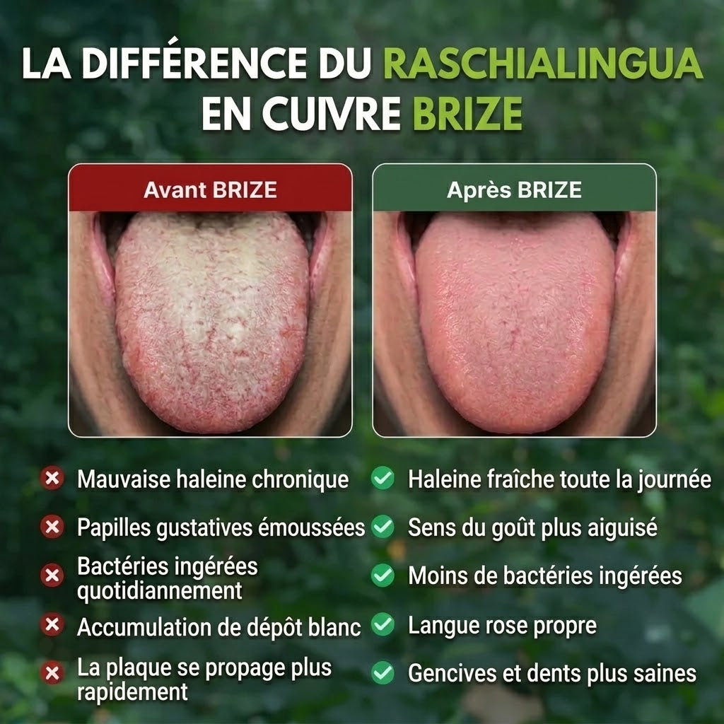 Grattoir à langue 100% cuivre BRIZE